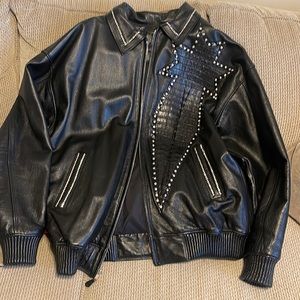 100% LEATHER G-GATOR BOMBER W/ RHINESTONES
